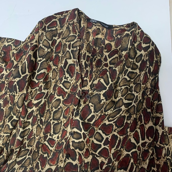 Zara Animal print ruffled dress - Picture 6 of 6